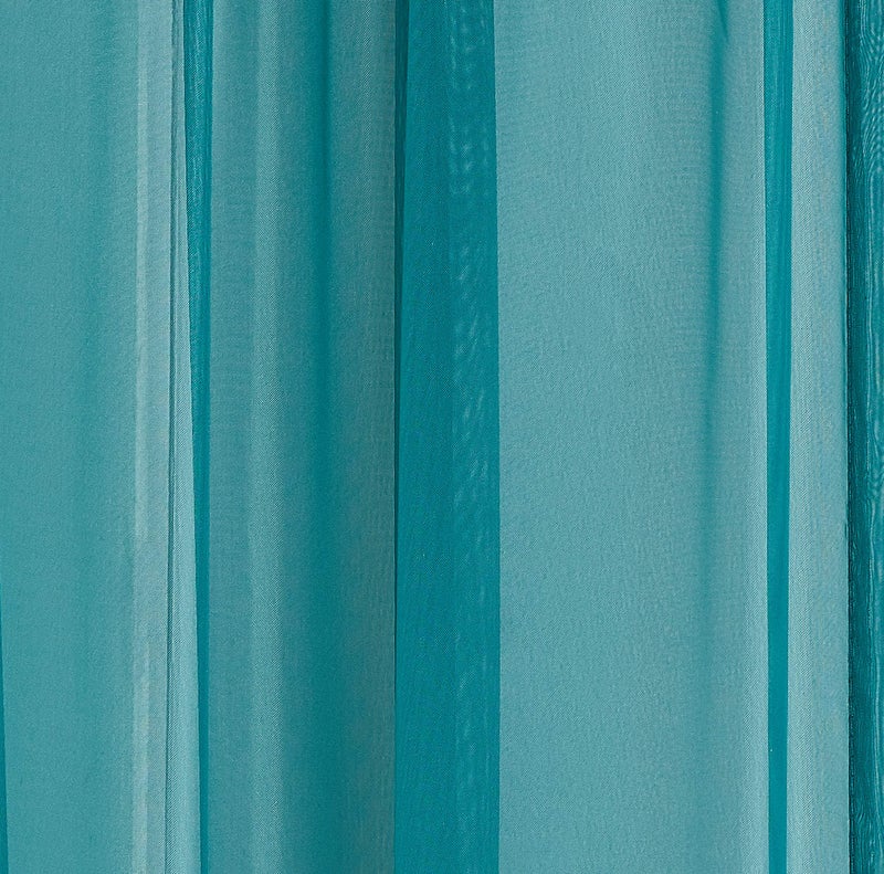 LinenZone Teal Window Scarf Valance in 216 Inch Size. Use Window Scarves as Canopy Bed or Backdrop Curtains, Curtain Scarf, or Sheer Fabric for Draping. (Amazing 55 x 216, Teal) - Image 3